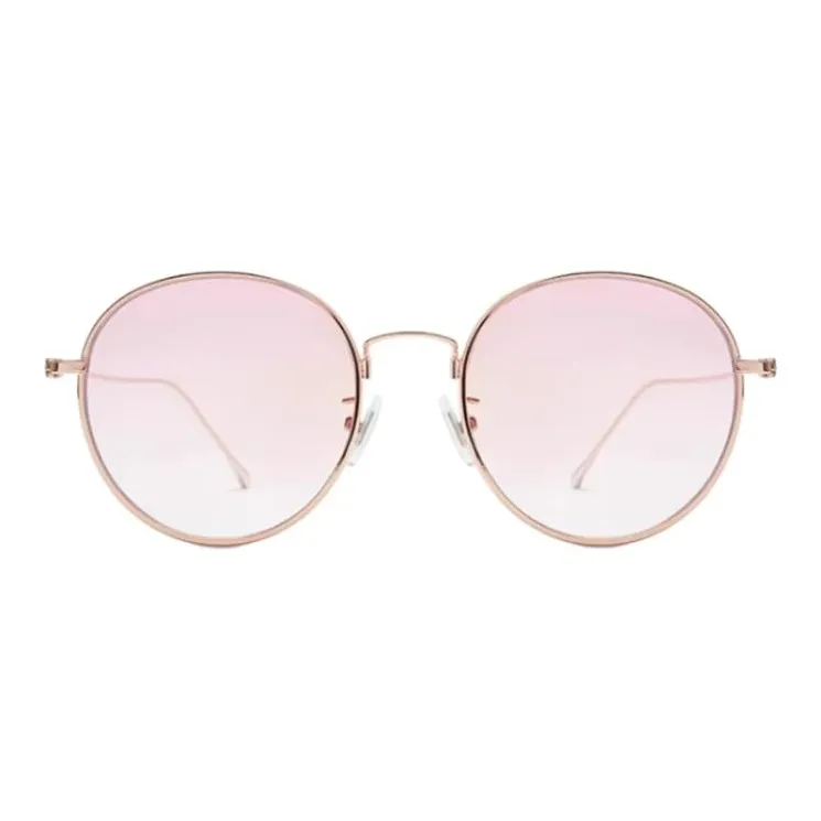 LOHO Plate Alloy Frame Round Sunglasses Women's Multicolor-1