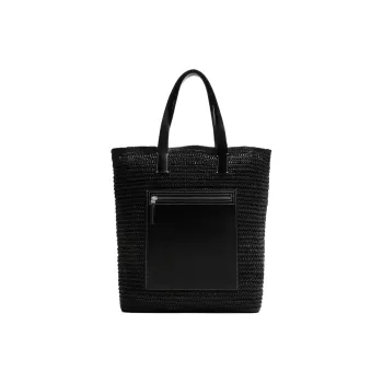 ZARA Cellulose Material Tote Bag, Shopping Bag, Shoulder Bag, Handbag Regular Men's Black