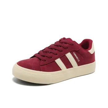 SUPEREDGE Coverage Cushioning Impact Resistance Low Top Skateboard Shoes Men's Burgundy