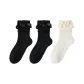 [3 Pack[Lace Ribbon Design]]2 Black+1 Milk White