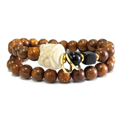 Blooming Petals Golden Sandalwood Bracelets Unisex