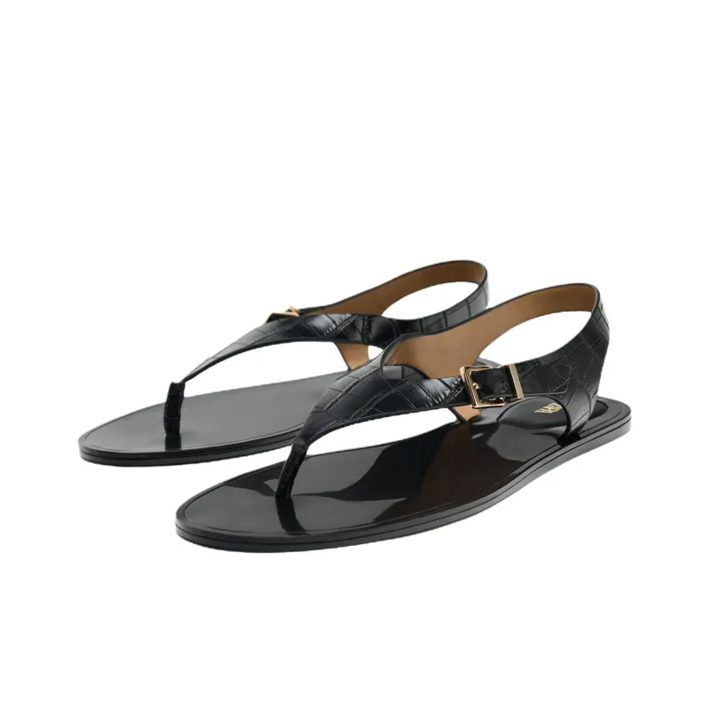 ZARA Quiet Flip Flops Women's Black-1