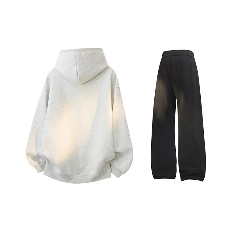 FAX FOR FMACM Sweatshirt Set Unisex Black+Black[Pants]-3