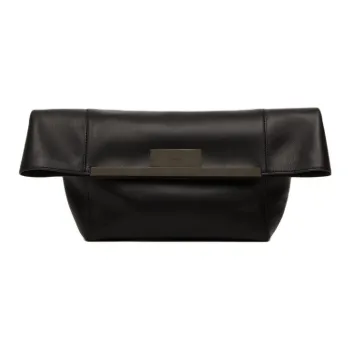 MaxMara Calfskin Clutch, Crossbody Bag, Shoulder Bag Small Size Women's Black