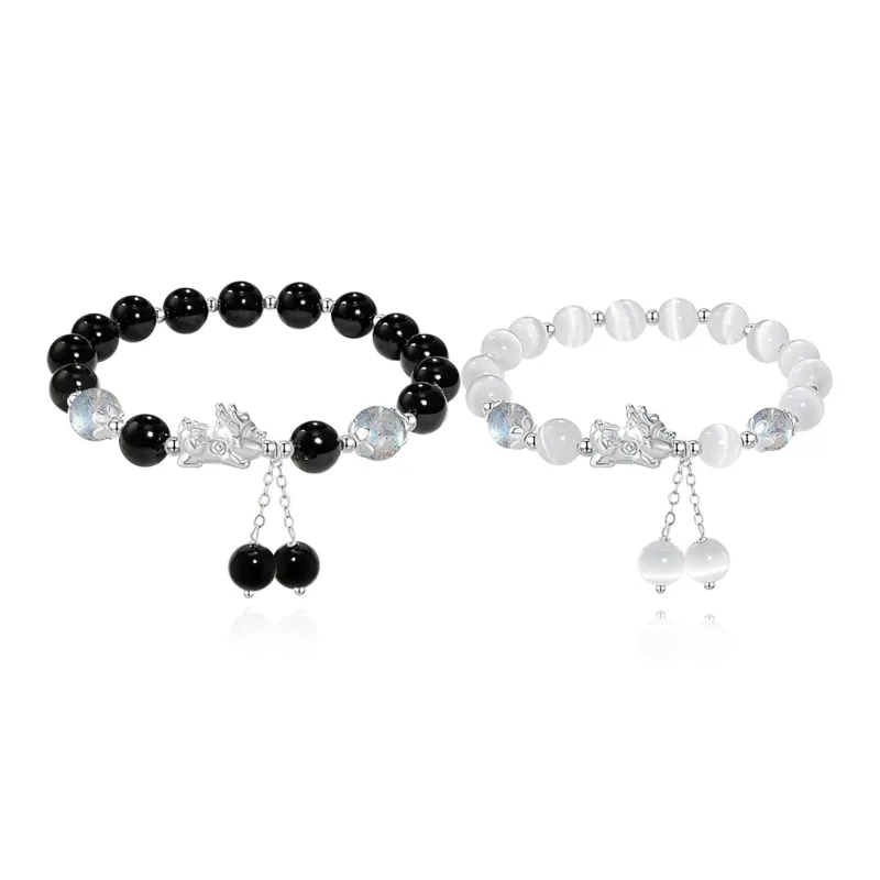 HELA DE HAI Glass Cat Eye Bracelets Unisex-8