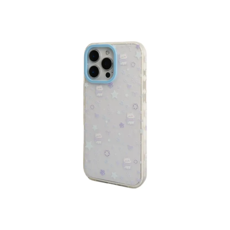 Wei Xin Acrylic Material All Over Kitten Stars Phone Cases Compatible With IPhone 16/15 Pro Max/Apple 13/14 Pro/Max-2