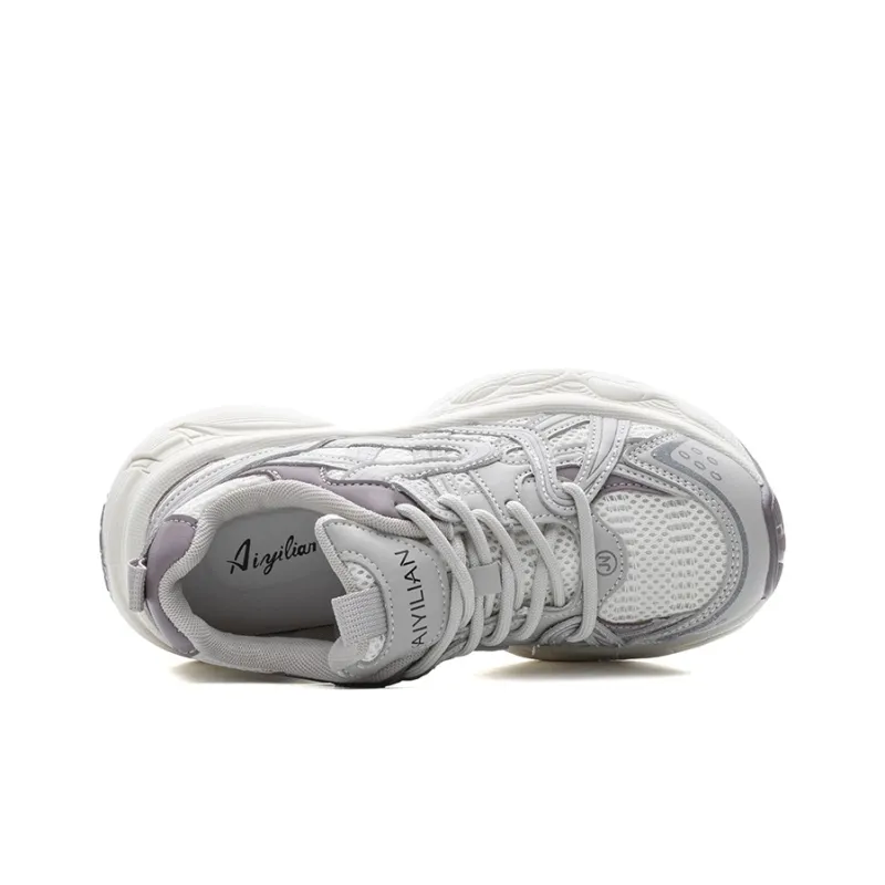 Love Elaine Slip Resistant, Breathable, Lightweight, Height Increasing Low Top Chunky Sneakers Women's-9