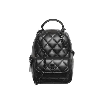 CHANEL Classic Flap CF Lambskin Backpack Mini Women's Black
