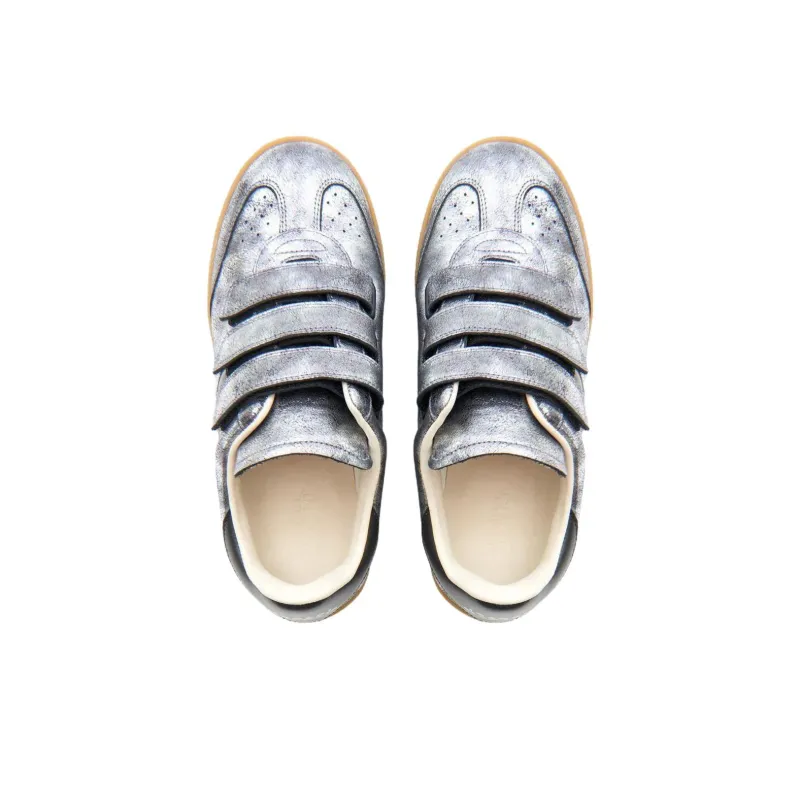 ISABEL MARANT Beth Low Top Skateboard Shoes Women's Silver-3