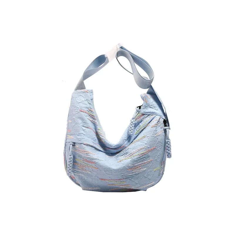 BUBM Composite Cloth Shoulder Bag Unisex White/Black/Blue/Pink-9