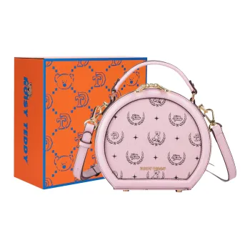 NOISY TEDDY PVC Shoulder Bag Crossbody Bag Handbag Women's Pink/Brown