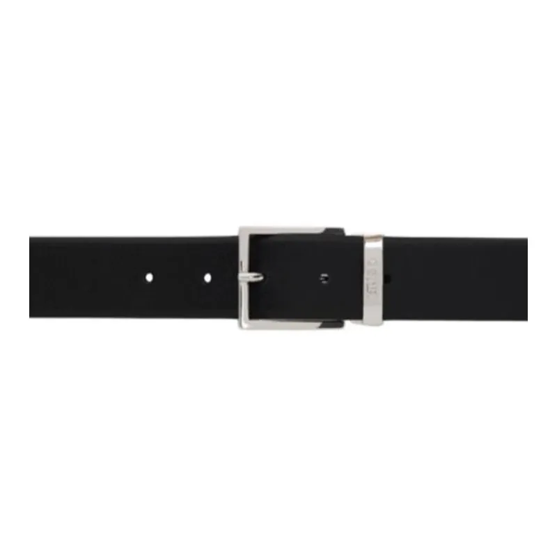 HUGO BOSS Leather Belts Men's Black Width 3.5CM-1