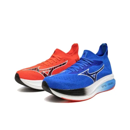 Mizuno Neozen Cushioning Wear Resistant Low Top Marathon Running Shoes Unisex Red Blue
