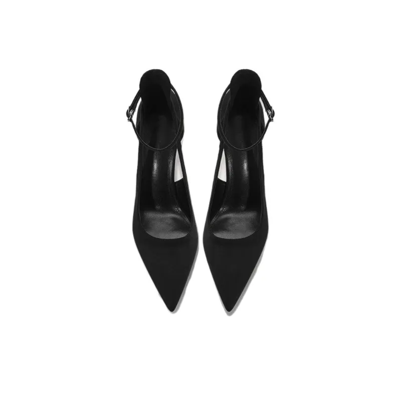 AJPAP Slim Heel High Heels Women's Black-3