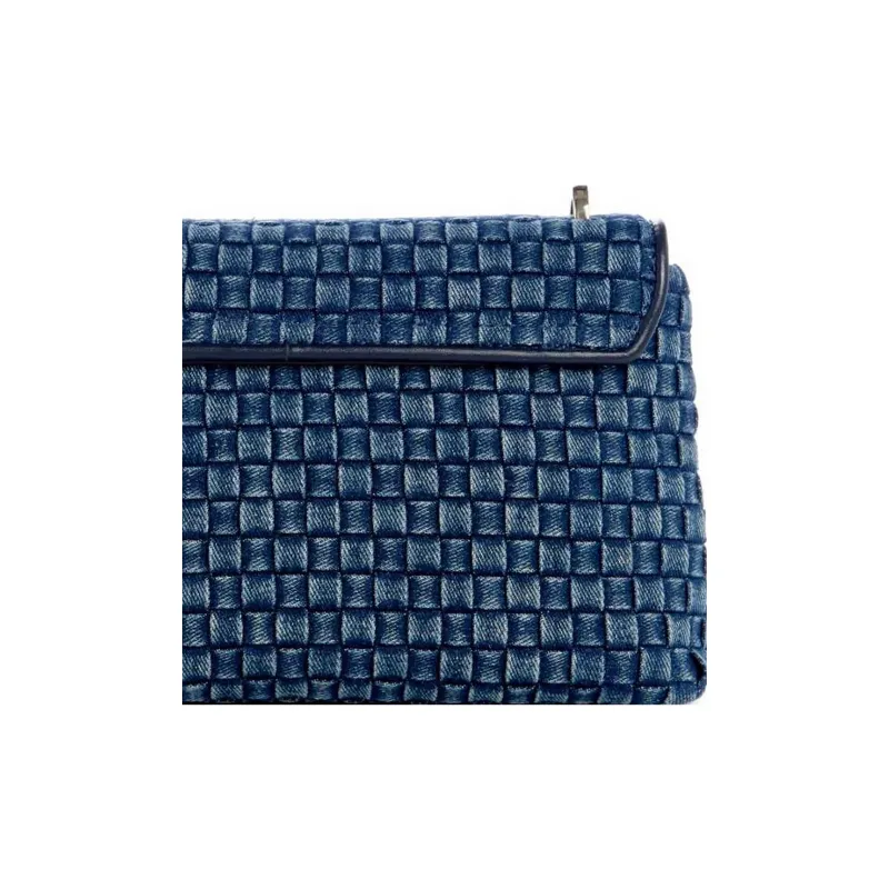 GUESS Denim Artificial Leather Shoulder Bag Crossbody Bag Unisex Blue-3