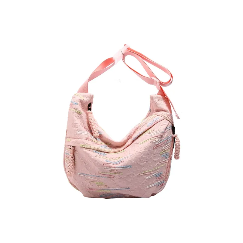 BUBM Composite Cloth Shoulder Bag Unisex White/Black/Blue/Pink-15