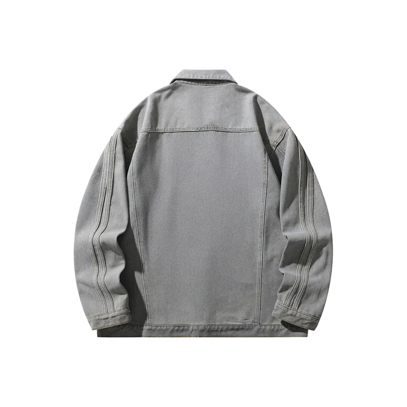 Qnxeey Denim Jacket Unisex Black-4