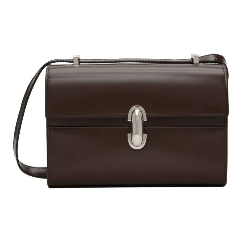 SAVETTE Calfskin Shoulder Bag Women's Brown-0