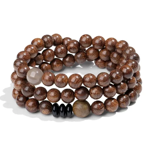 Blooming Petals Golden Sandalwood Bracelets Unisex