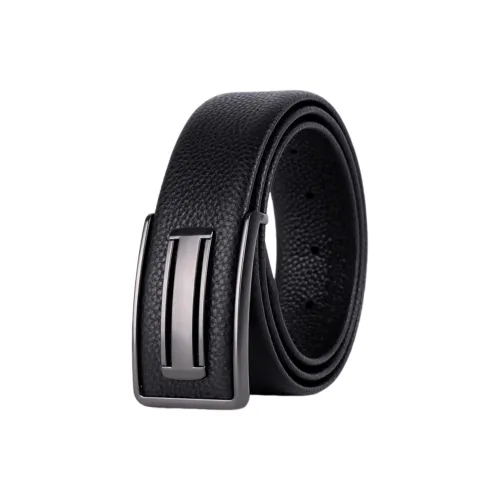 ROSEROOEN Top Grain Cow Leather Belts Men's Black 3.5cm