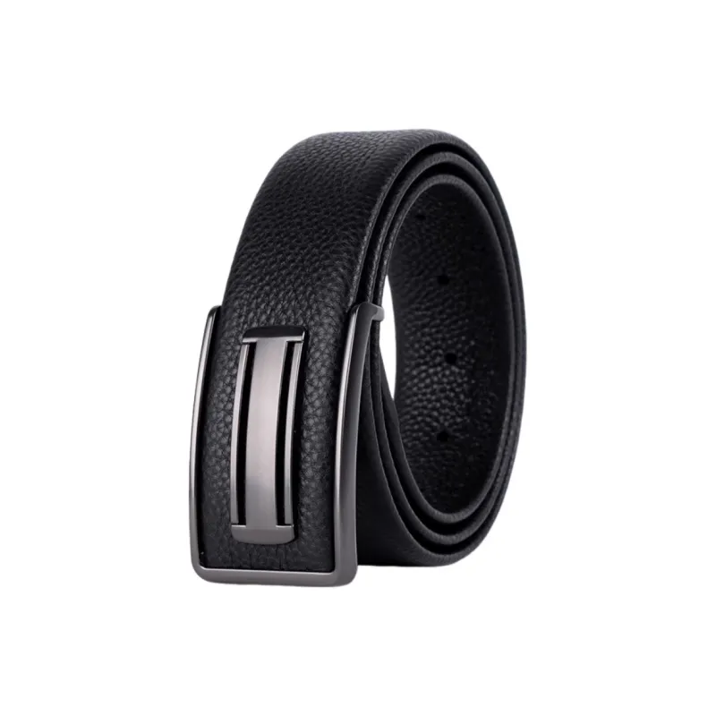 ROSEROOEN Top Grain Cow Leather Belts Men's Black 3.5cm-0