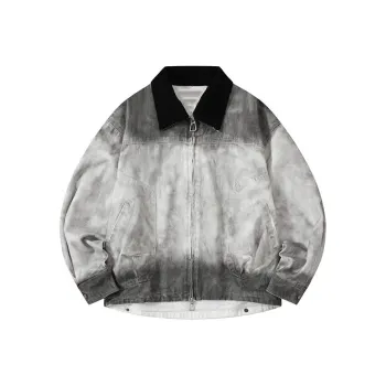 【dme】 Denim Jacket Unisex Gray White
