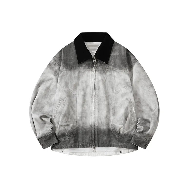 【dme】 Denim Jacket Unisex Gray White-0
