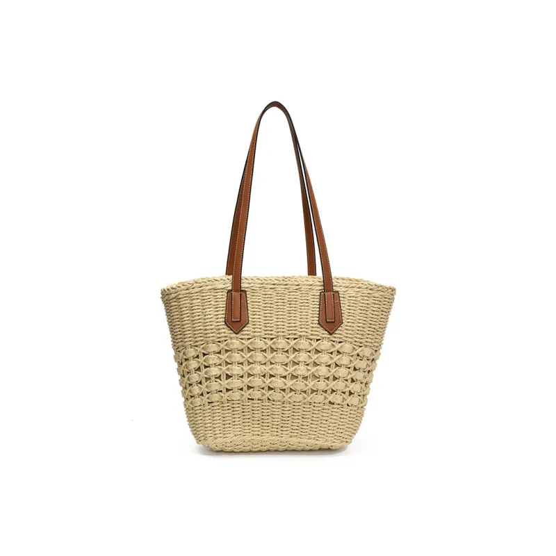 Single Warehouse PU Shoulder Bag, Handbag, Tote Bag Regular Women's Ecru/Khaki-0