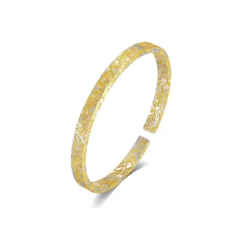 YINI 9999 Pure Silver Bangles Women's