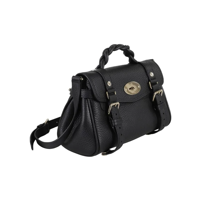 Mulberry Alexa Leather Shoulder Bag, Crossbody Bag, Handbag Mini Women's Black-1
