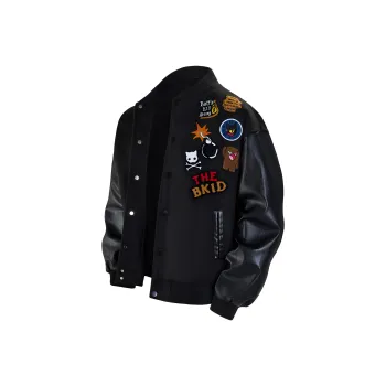 PISYPOX Baseball Jacket Unisex Black