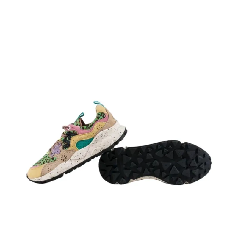 FLOWER MOUNTAIN Yamano 3 Low Top Casual Shoes Women's Beige Green-3