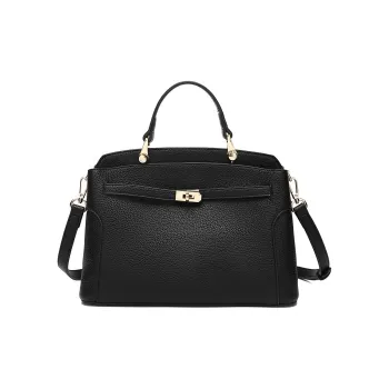 MEXICAN PU One Shoulder Crossbody Tote Mommy Bag Handbag Regular Women's Black/Elephant Gray