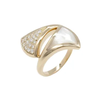 BVLGARI 2010s 18K Rose Gold Diva's Dream Diamond And Mother of pearl Ring