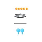 [Stainless Steel Basic-Silver]2 Cues 5 Balls+Plastic Racket, Adjustable Height