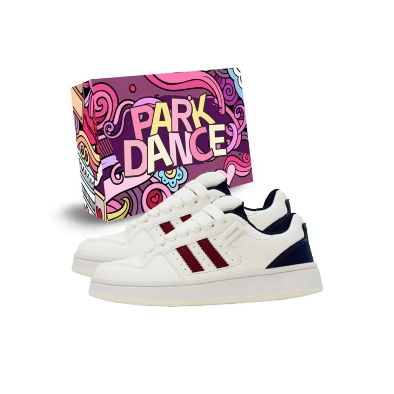 PARK DANCE Low Top Skateboard Shoes Women's Burgundy-5