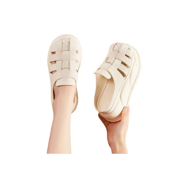Yamada Hyakuju Slippers Ecru, Black-4