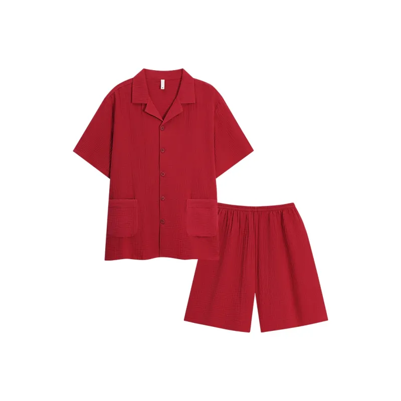 XIAFENYAN Pajama Set Unisex Red-0