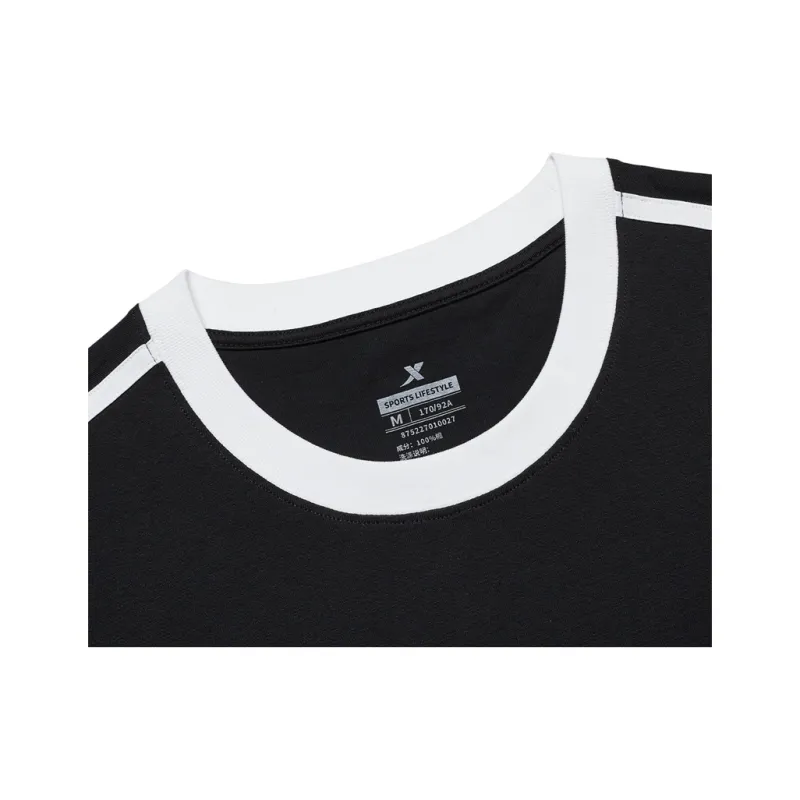 XTEP T Shirt Unisex Matte Black/Raw White-2