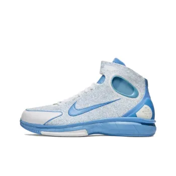 Nike Air Zoom Huarache 2K4 Anti Slip Wear Resistant High Top Vintage Basketball Shoes Unisex White Blue