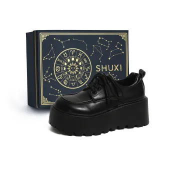 SHUXI Casual Single Shoes 7cm Women's Black