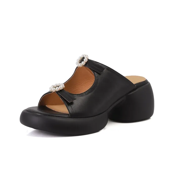 Su Yanjiao Rubber Foam Outsole Quiet Slip Resistant Cushioning Slide Slippers Women's-0