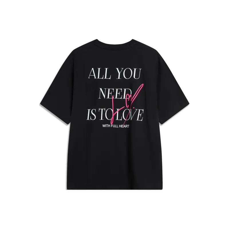LiNing Drop Shoulder Sleeve T Shirt Women's Black-1