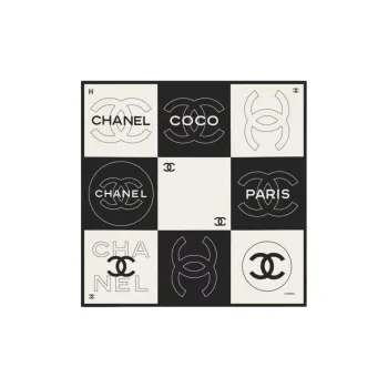 CHANEL Silk Scarves Women's White