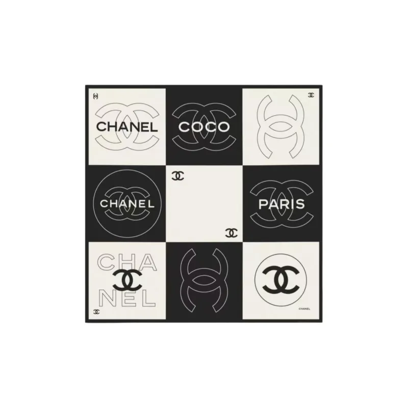 CHANEL Silk Scarves Women's White-0
