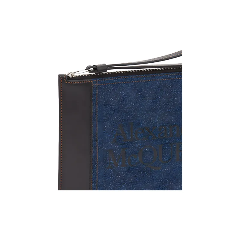 Alexander McQueen Denim Clutch Men's Blue-4