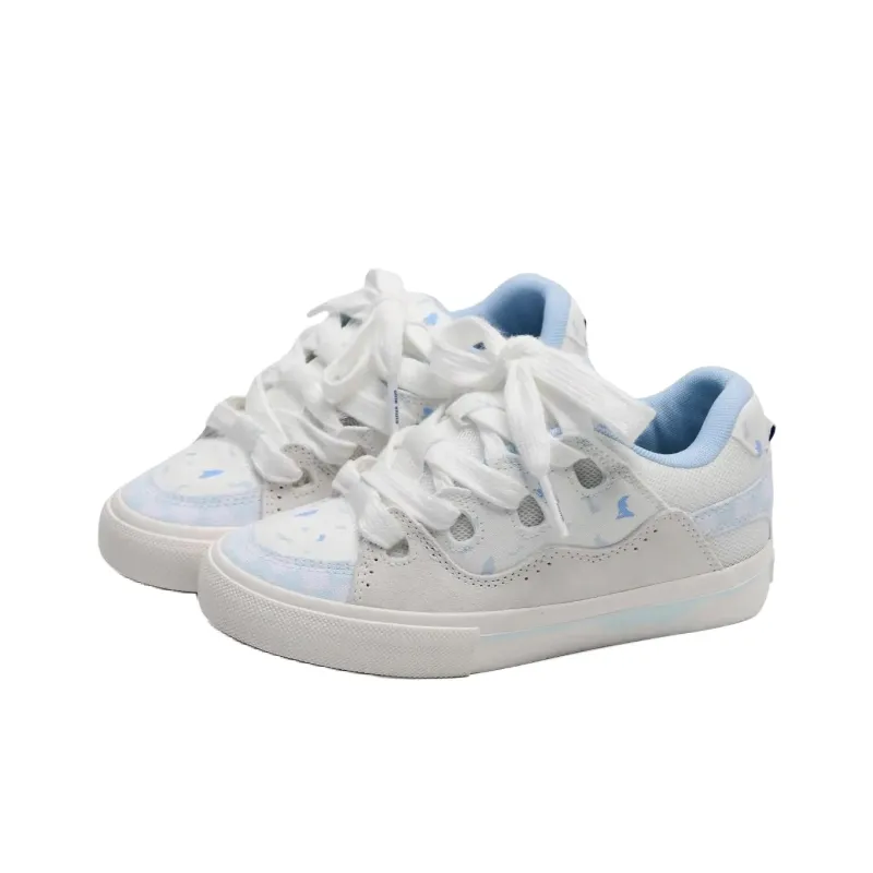 T628 Classic Vintage Puffy Shoes Abrasion Resistant Lightweight Slip Resistant Low Top Skateboard Shoes Women's-29