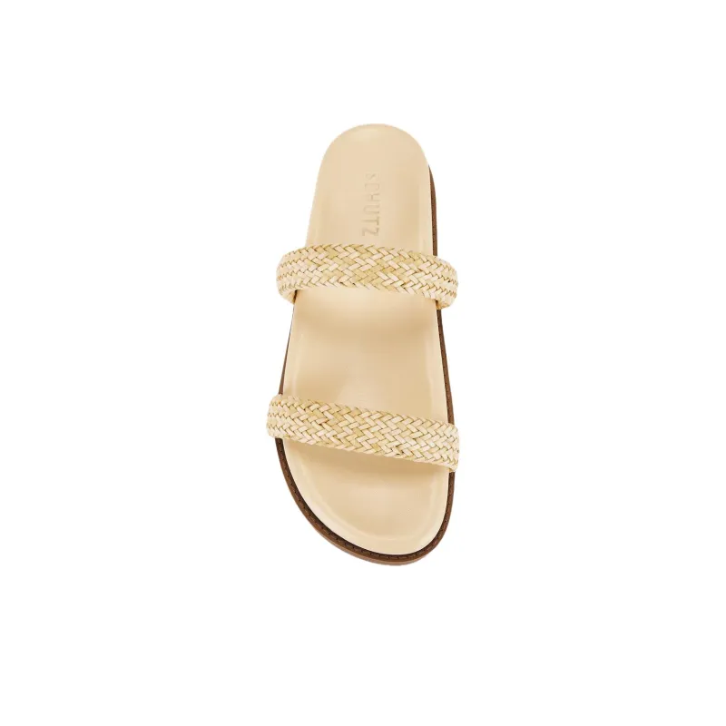 Schutz Slide Slippers Women's Beige-4