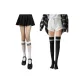 White Calf Socks *2+Black over-The-Knee Socks *2