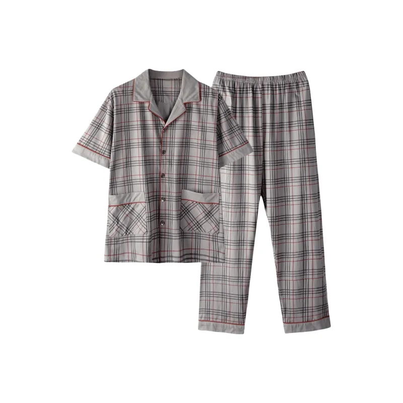 FENTENGCARE Pajama Set Men's Gray-0